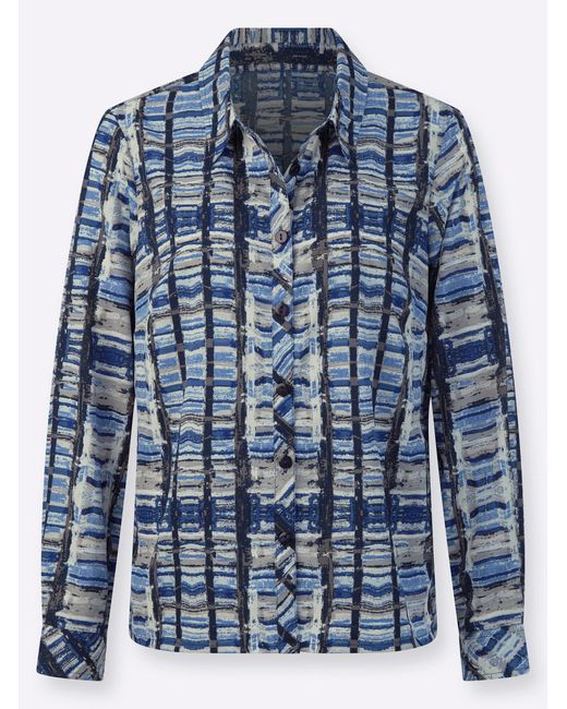 WITT Blue Klassische Bluse Langarmbluse