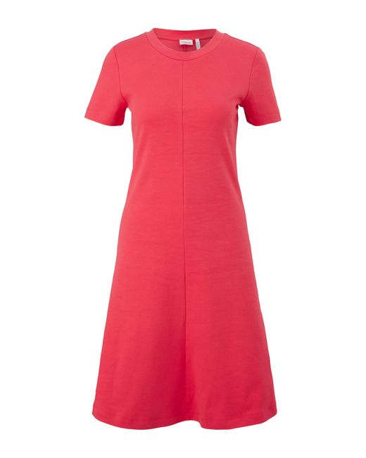 S.oliver Red S.Oliver BLACK Minikleid Kleid aus Jersey Ziernaht, Label-Patch