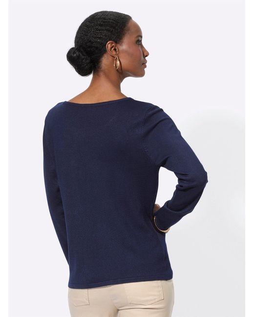 Creation L Blue Strickpullover Langarm-Pullover