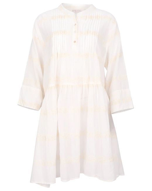 malito more than fashion Natural Sommerkleid MQ003 Sommer Stickkleid handgefertigt Unikat