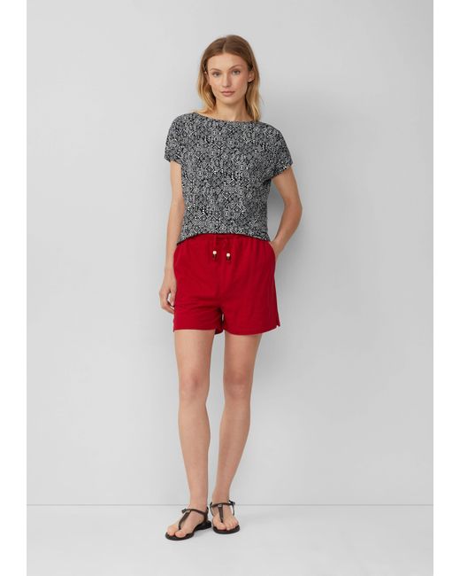 S.oliver Gray Shirttop Fließendes T-Shirt aus Viskosemix mit All-over-Muster