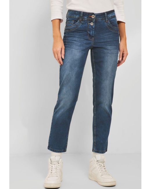 Cecil 5-Pocket-Jeans Style Scarlett mit verkürzten Beinen in Blau | Lyst DE | Stretchhosen
