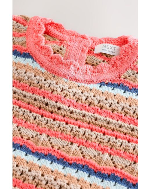 Next Red Strickpullover Durchbrochener Pullover (1-tlg)