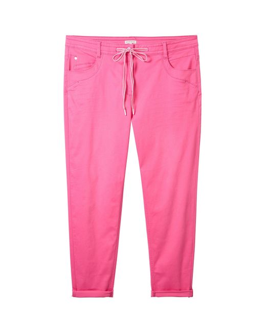 Tom Tailor Pink Jogger Pants im 5-Pocket-Stil mit Stretch und Bindeband