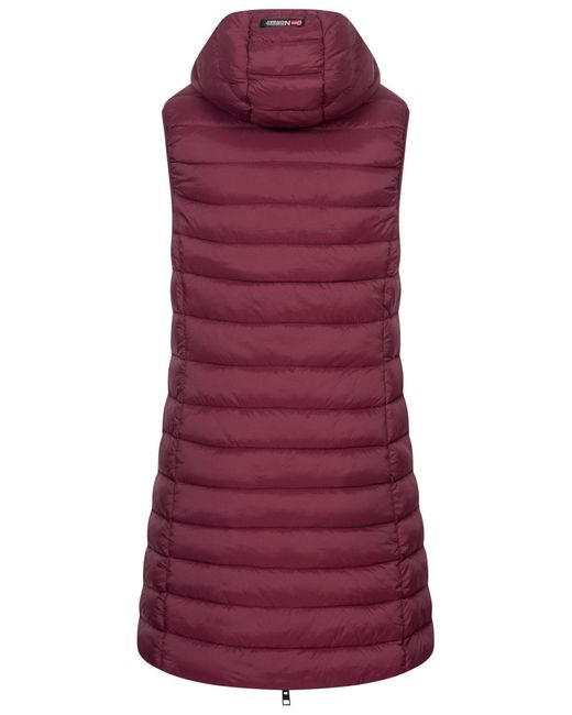 GEOGRAPHICAL NORWAY Purple Steppweste Stepp weste Kapuze Übergangs Herbst Frühling Windbreaker Lang