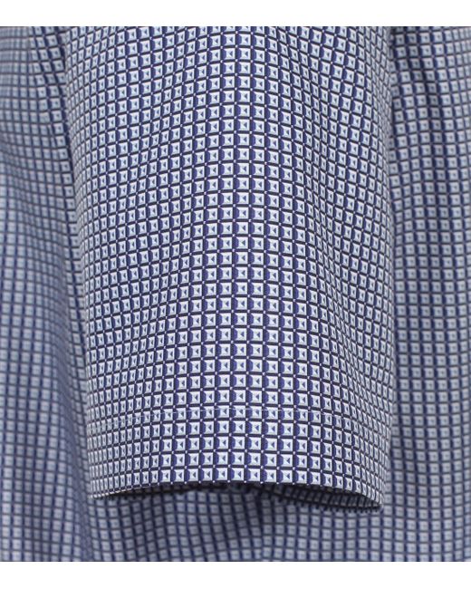 CASA MODA Businesshemd Kurzarm Print Comfort Fit in Blue für Herren