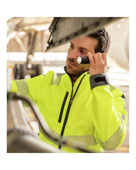 Würth MODYF Neon Warnschutz EN 20471 Wetterfeste HI-VIS Softshelljacke in Yellow für Herren