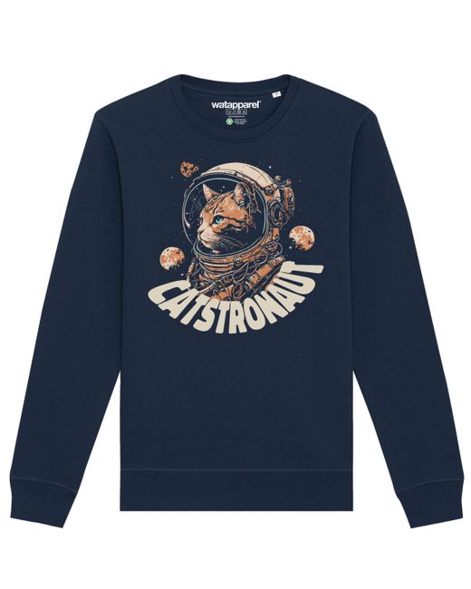 wat? Apparel Wat? Apparel Sweatshirt Catstronaut in Blue für Herren