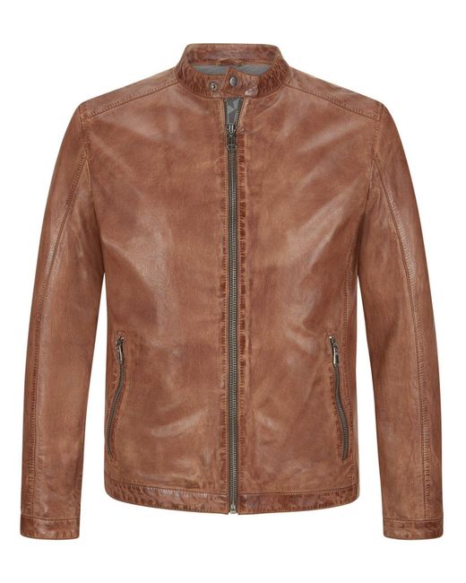 Milestone Lederjacke MSLacona aus Nappaleder im Vintage-Look in Brown für Herren