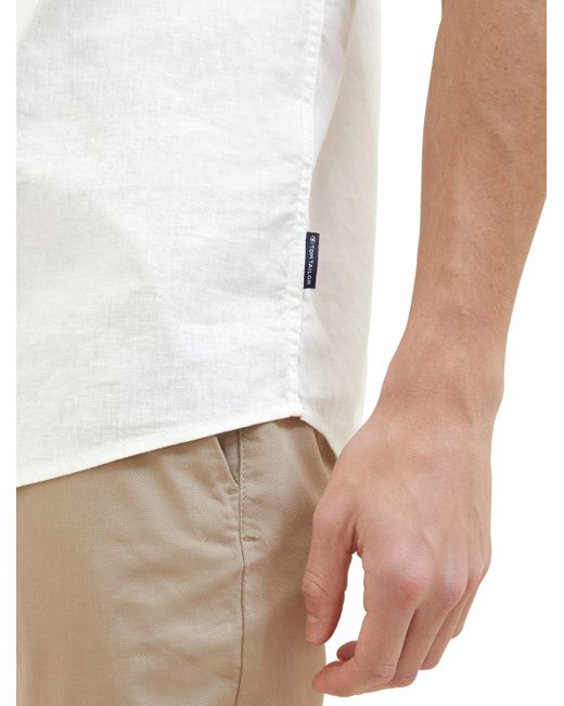 Tom Tailor Kurzarmhemd mit Logo Label in White für Herren
