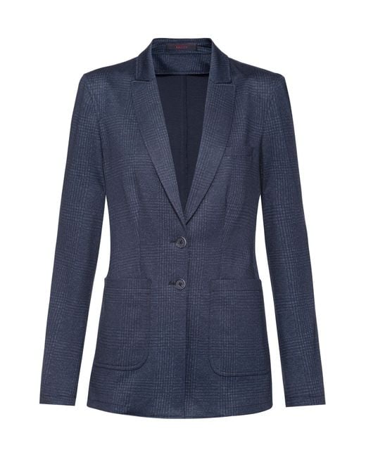 Greiff Blue CASUAL Jersey-Longblazer Regular Blau Glencheck