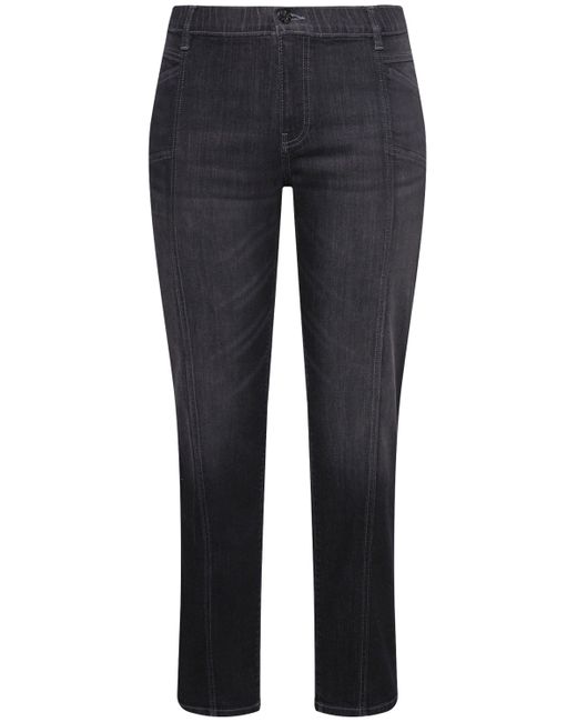 Ulla Popken Blue Regular-fit- Boyfriend-Jeans Ziernähte weites Bein