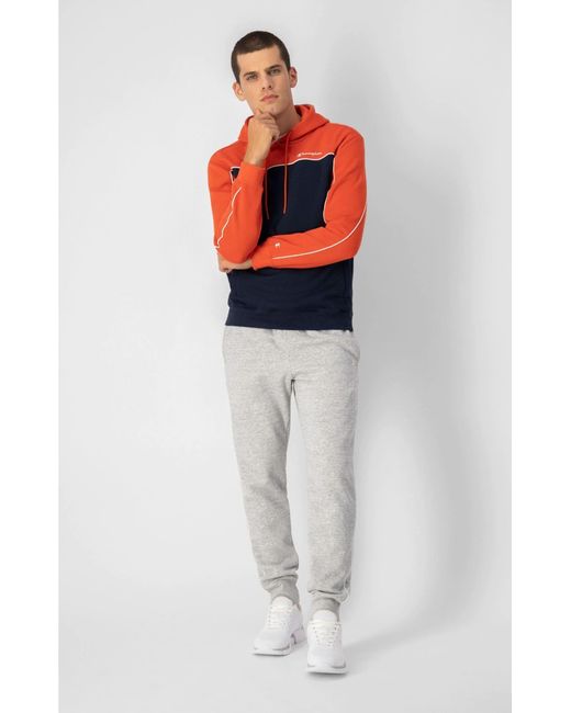 Champion Hoodie Pullover Fleece-Kapuzenpullover mit Farbblockoptik in Orange für Herren