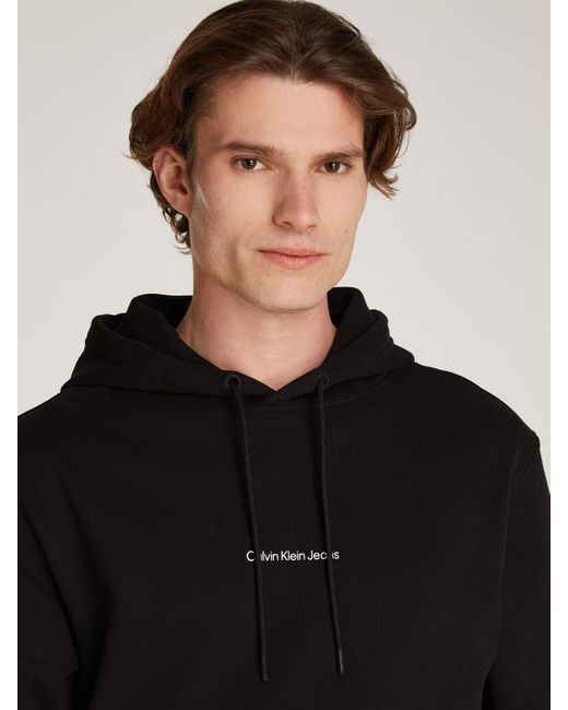 Calvin Klein Kapuzensweatshirt GRID MONOGRAM HOODIE mit Logoschriftzug in Black für Herren