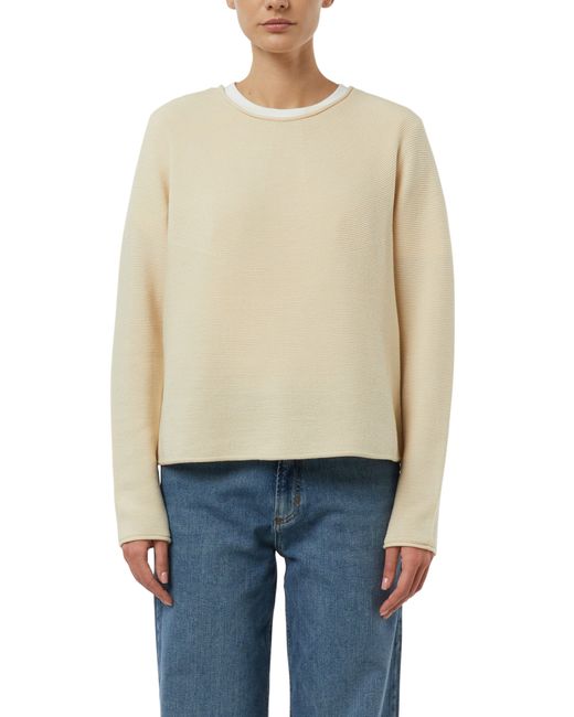 Comma, Natural Strickpullover mit Rollkanten