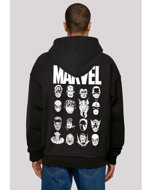 F4NT4STIC Kapuzenpullover Marvel Comics Superhelden Heads Print in Black für Herren