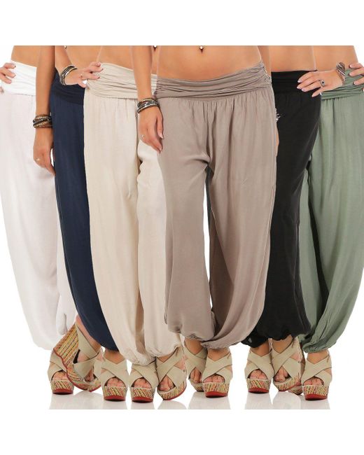 CLEO STYLE Haremshose Sommerhose CL 2403 Black One Size (34-42)