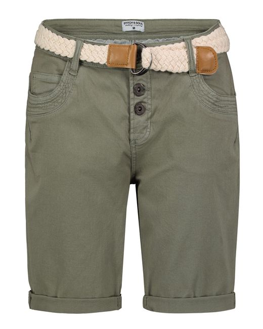 Sublevel Green Shorts Bermudas kurze Hose Baumwolle Jeans Sommer Chino Stoff