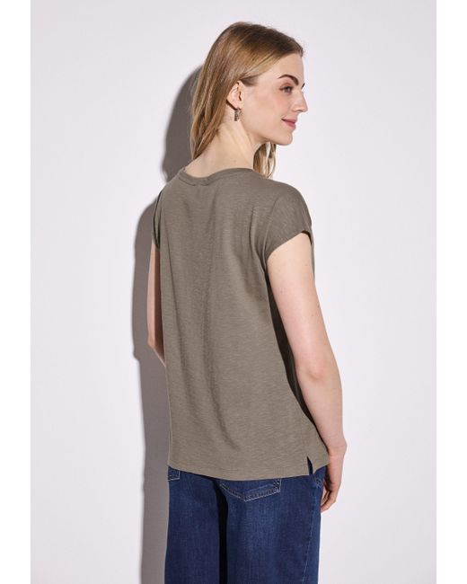 Street One Brown Shirttop mit Raffung an der Schulter