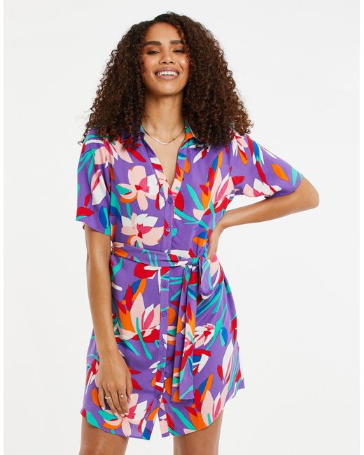 Threadbare White Sommerkleid THB Tyler (1-tlg) mit farbenfrohem Allover-Muster