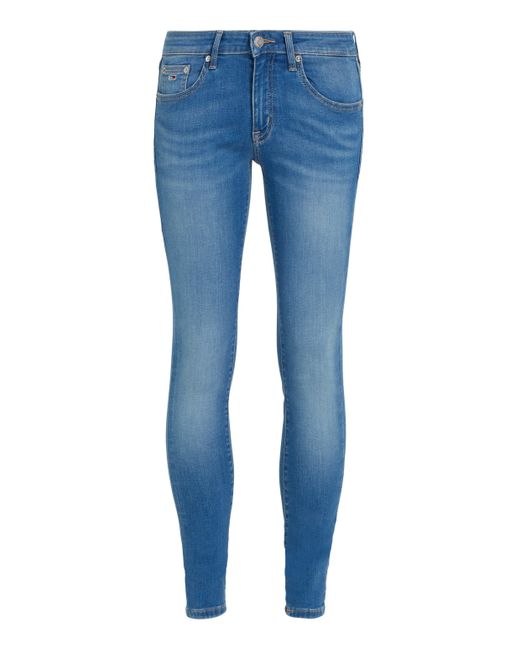 Tommy Hilfiger Tommy Skinny-fit-Jeans mit Faded-Out Effekten in Blau | Lyst  DE