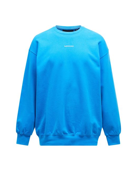 Peak Performance Fleecepullover M Original Terry Crew in Blue für Herren