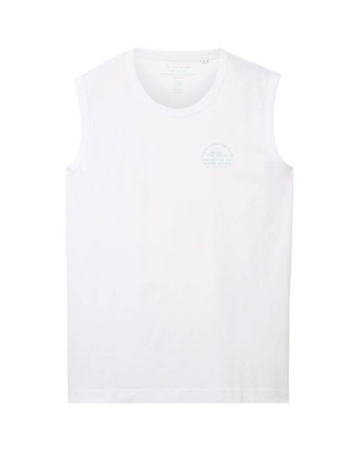 Tom Tailor T-Shirt printed tanktop in White für Herren