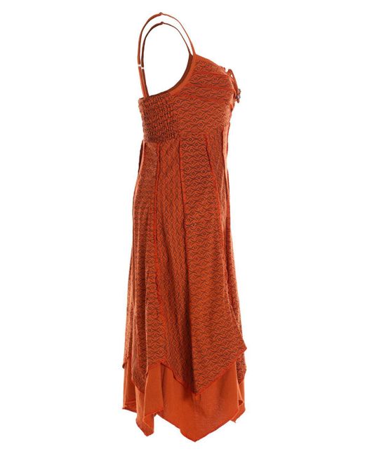 Vishes Red Sommerkleid Sommer-Kleider längen-verstellbar Spagettiträger-Kleid Hippi