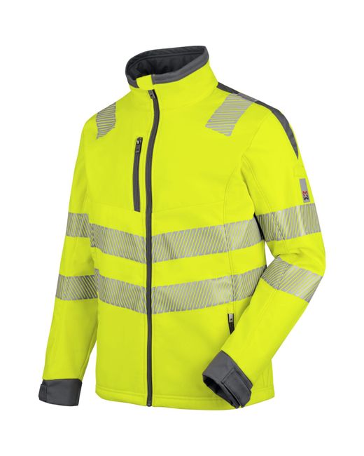 Würth MODYF Neon Warnschutz EN 20471 Wetterfeste HI-VIS Softshelljacke in Yellow für Herren