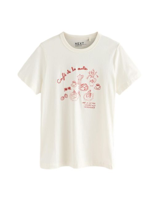 Next White Essential Kurzarm-T-Shirt mit Rundhalsausschnitt (1-tlg)
