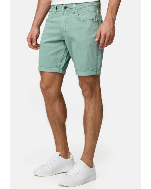INDICODE Chinoshorts Page 5-Pocket-Shorts aus Stretch Denim in Green für Herren