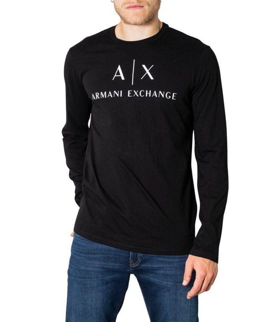 Armani Exchange T-Shirt kurzarm, Rundhals, ein Must-Have für Ihre Kleidungskollektion! in Black für Herren