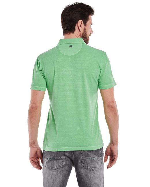 ENGBERS GERMANY T- Polo-Shirt mit Leinenanteil in Green für Herren