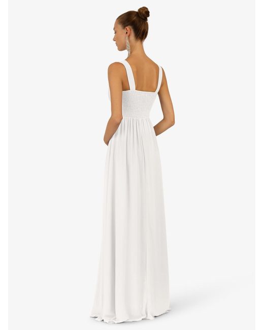 Kraimod White Abendkleid mit V-ausschnitt vorne und Rückenausschnitt hinten