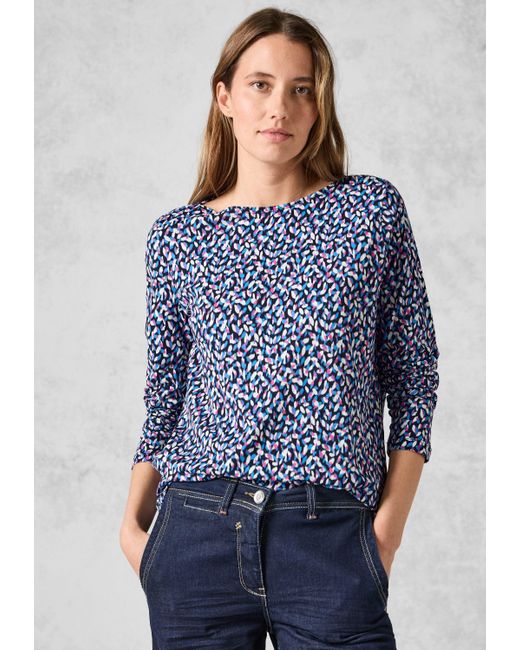 Cecil Blue Langarmshirt mit U-Boot-Ausschnitt