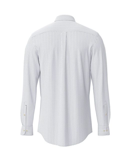 Fynch-Hatton Langarmhemd Hemd aus 100% Baumwolle mit Minimalprint in White für Herren