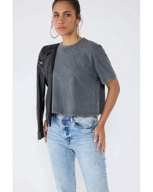 No Matter What Gray Weicher Schnitt Fahrrad Hals T-Shirt