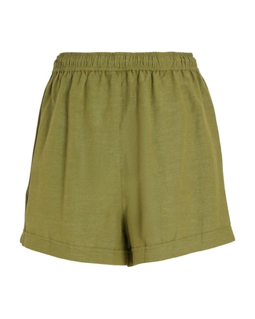 Vila Green Shorts (1-tlg) Drapiert/gerafft