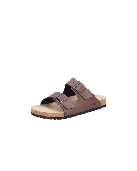 Rieker Pantolette Sommerschuh, Schlappen, Hausschuh, Mit Zwei Schnallenverschlüssen in Brown für Herren