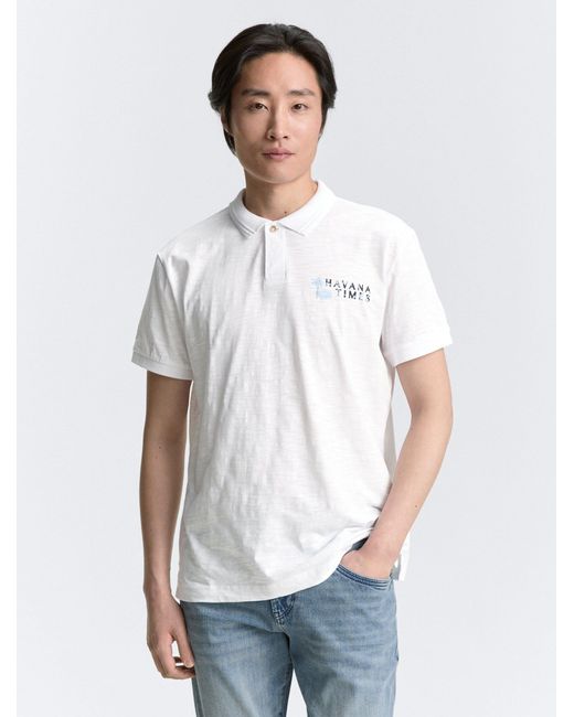 Tom Tailor Poloshirt aus Baumwolle mit Print in White für Herren