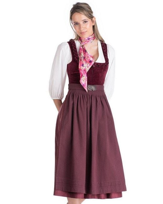 Marjo Purple Dirndl Samt Dirndl 2Tlg
