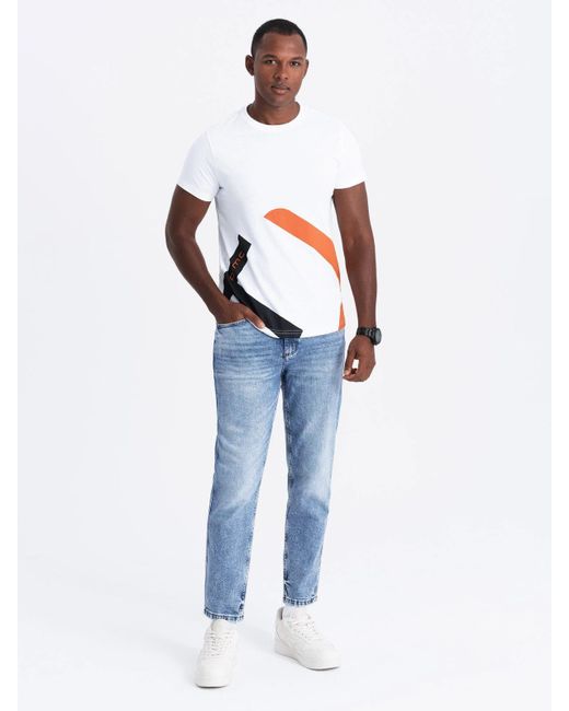 Ombre Print- -T-Shirt aus Baumwolle mit Doppellogo in White für Herren