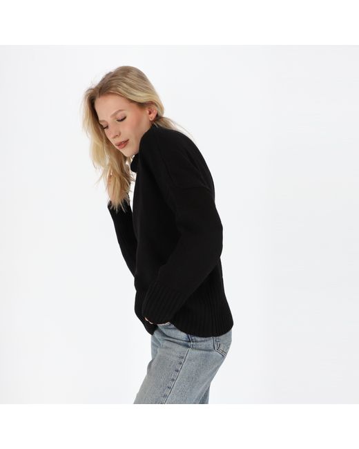 halsüberkopf Accessoires Black Strickpullover Rollkragenpullover aus hochwertigem Wollmix!