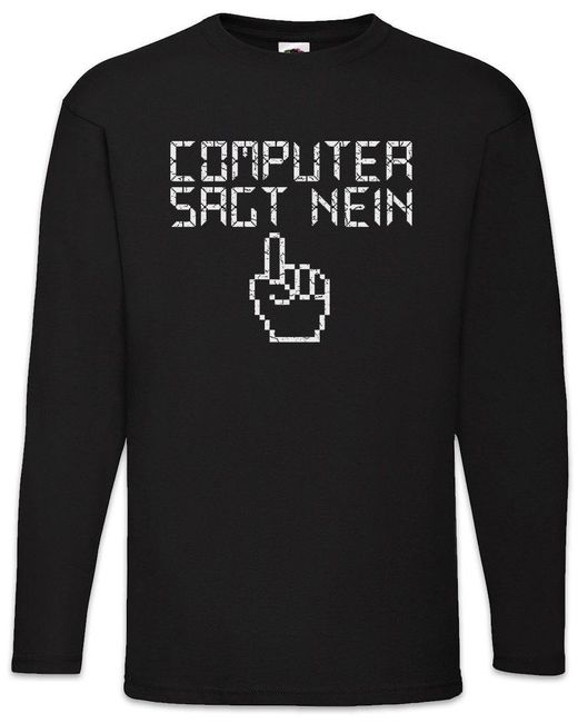 Urban Backwoods Langarmshirt Computer Sagt Nein Langarm T-Shirt Programmierer Informatiker Nerd in Black für Herren