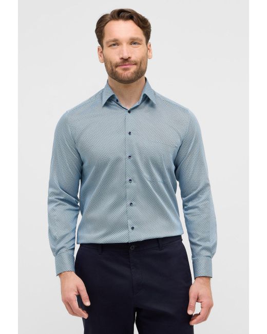 Eterna Langarmhemd COMFORT FIT NON IRON (bügelfrei) in Blue für Herren