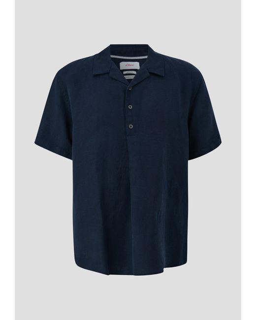 S.oliver Kurzarmhemd Poloshirt aus Lyocellmix in Blue für Herren