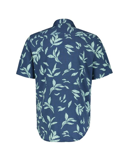 Lerros Kurzarmhemd mit floralem Print in Blue für Herren