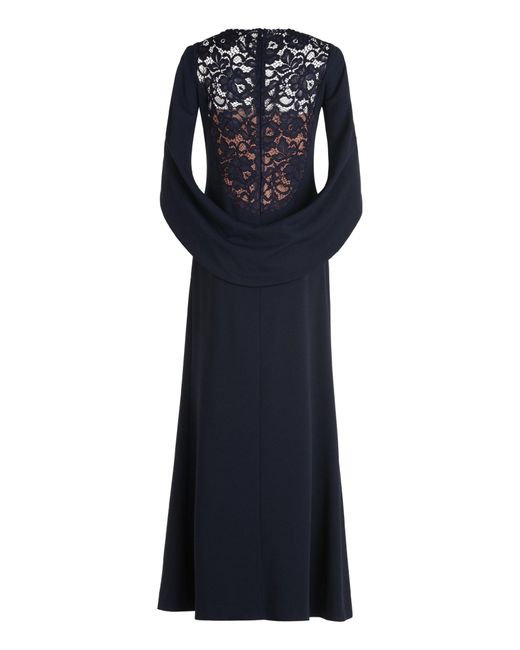 Vera Mont Blue Abendkleid mit Spitze Nahtführung
