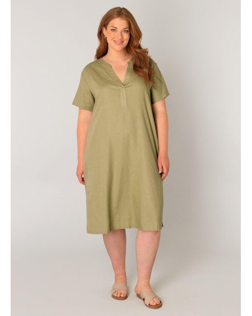 Base Level Curvy Green Tunikakleid Yacinthe mit Leinen