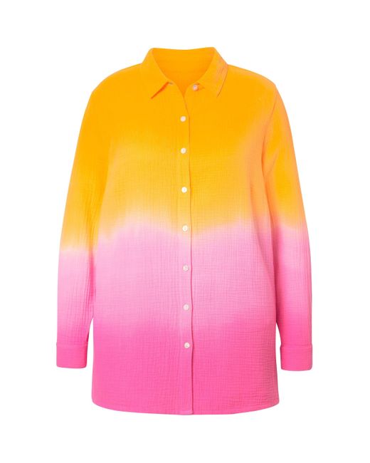 Angel of Style Pink Hemdbluse Bluse oversized Musselin Farbverlauf